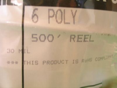 500' ft roll spool #6 solid copper insulated wire rohs