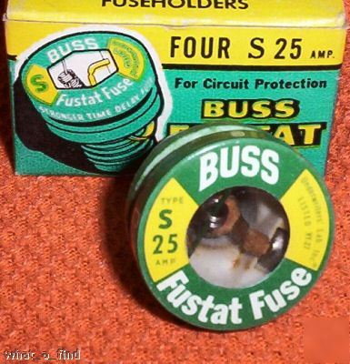 New 4 buss fustat type s 25 amp screw in fuse warranty