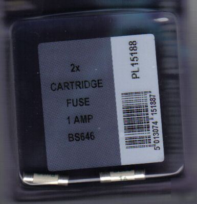 New 10 x 1AMP cartridge fuses, 20MM, BS646, , 