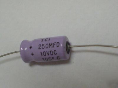 New 25 tci 10V 250UF high temp 105C axial capacitors 
