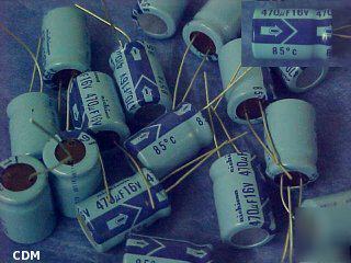 Capacitor, nichicon, 470UF 16V, electrolytic bag of 100