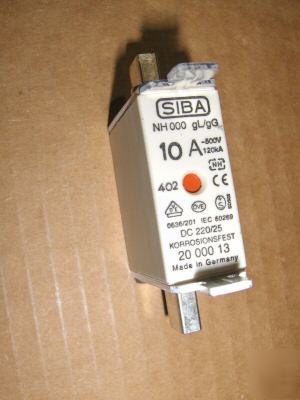 New lot of 103 siba 10A nh 000 500V blade type fuses - 