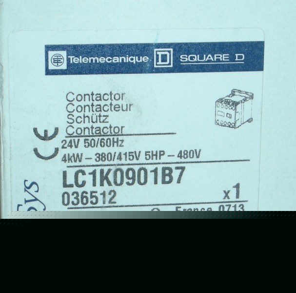 New telemecanique square d contactor LC1K0901B7 24V 